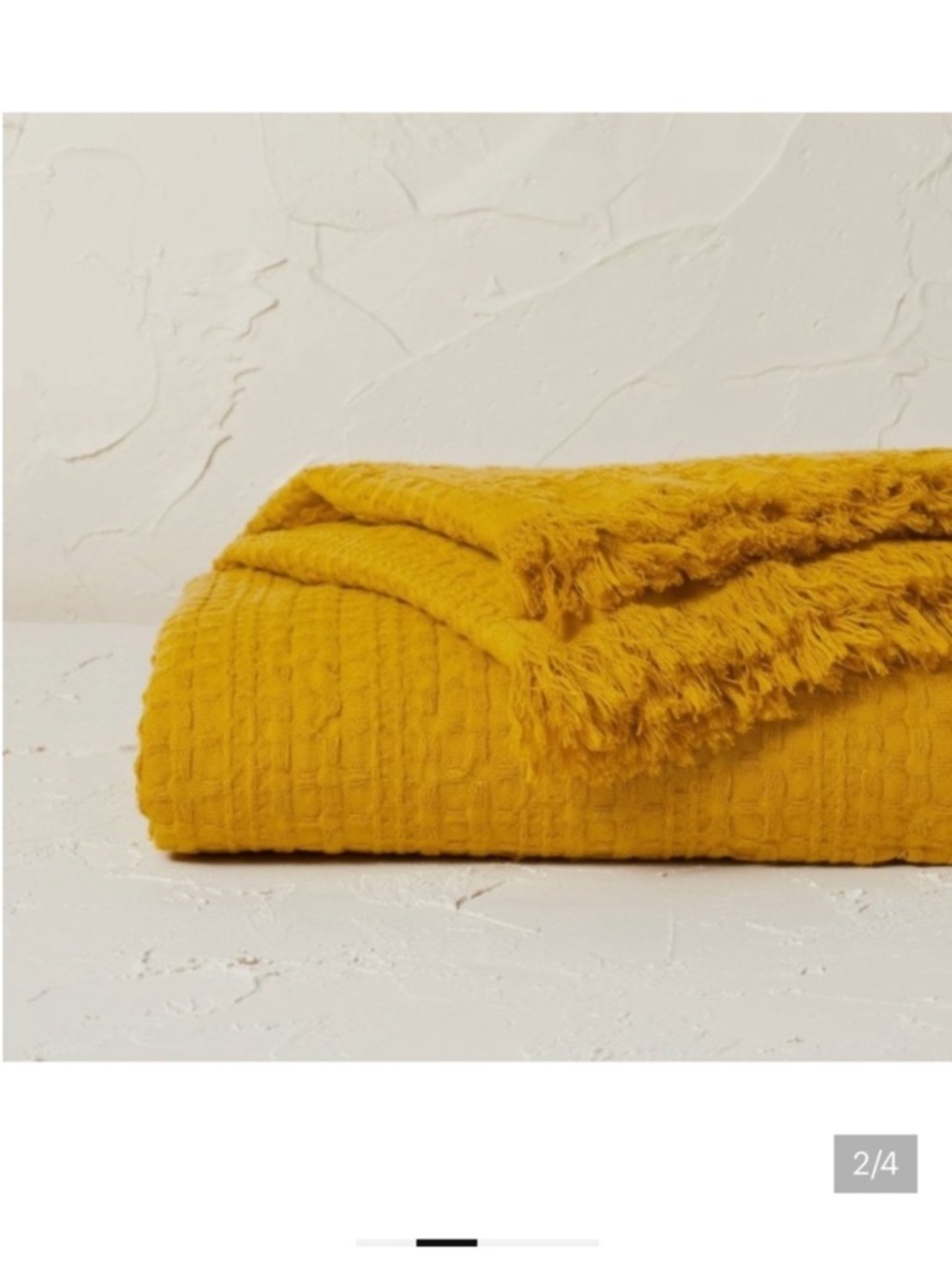 Opalhouse Mustard Oversized Textured End of Bed Throw Blanket